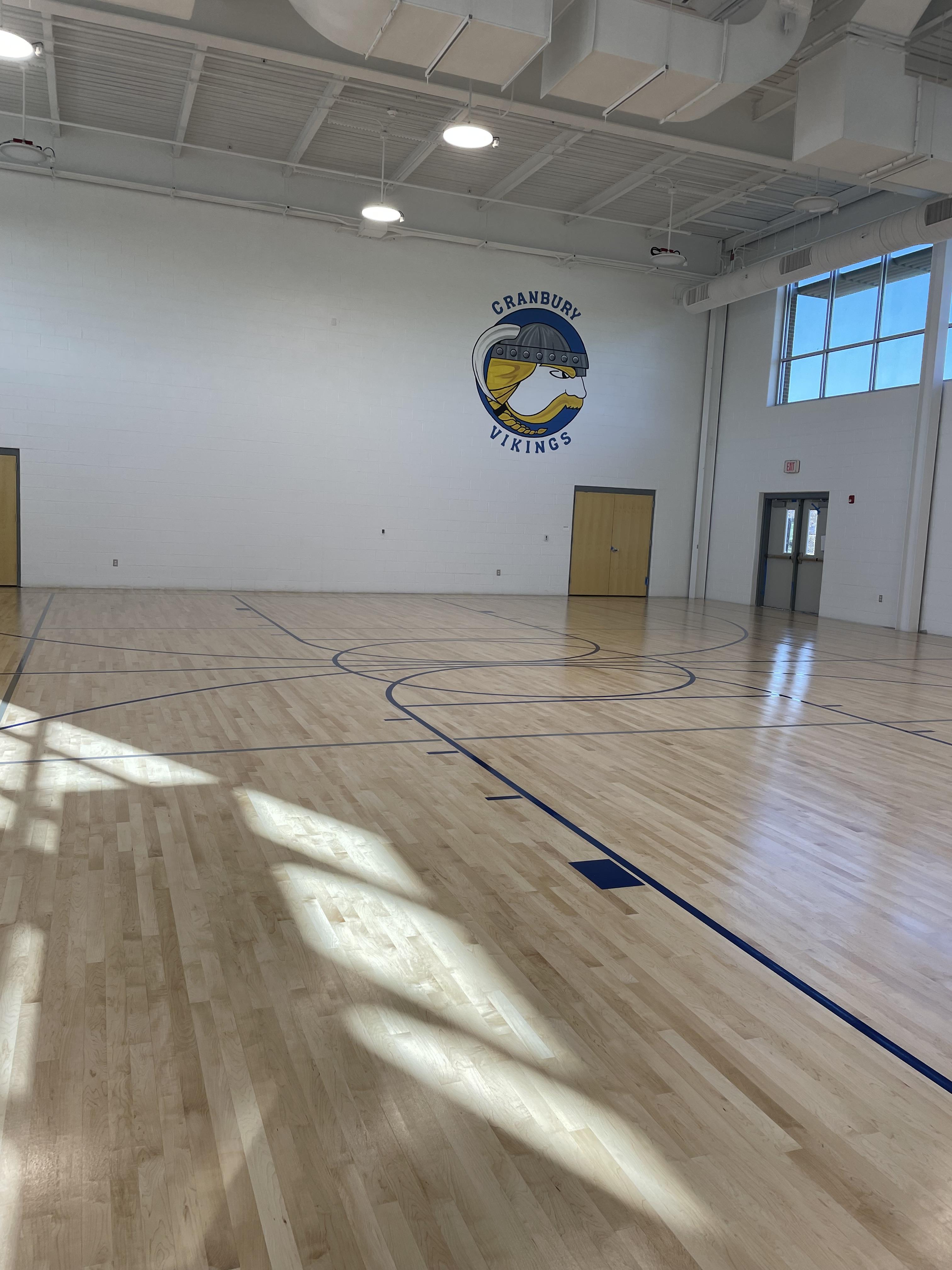 Internal pic of Auxiliary Gym - floor and walls completed